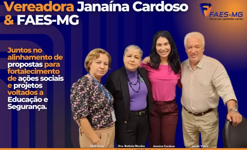 Diretora da Faculdade FAES-MG em reunião com vereadora para discutir educação, ação social e segurança pública